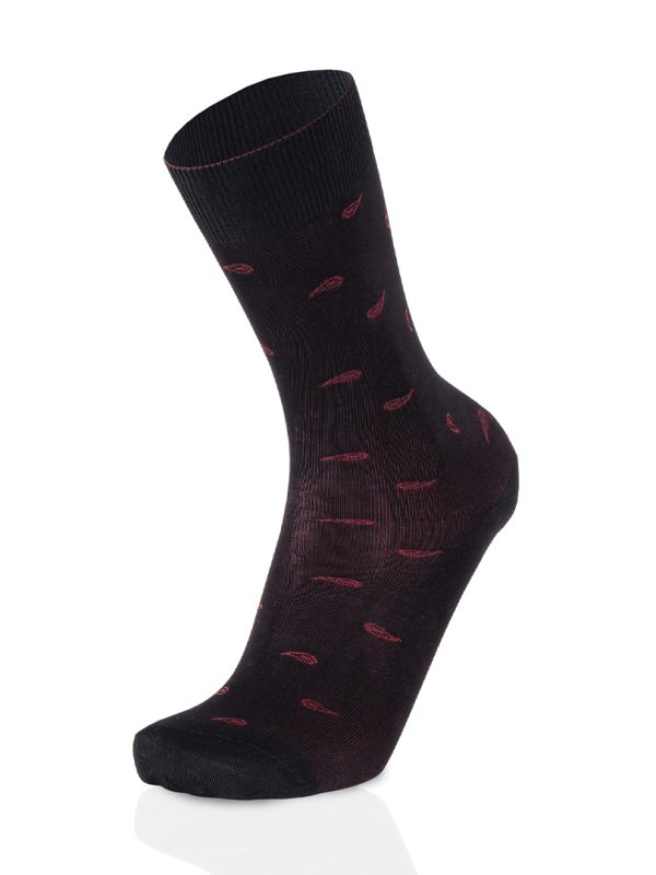 Meias Homem 2-Color Paisley Black/Bordeaux
