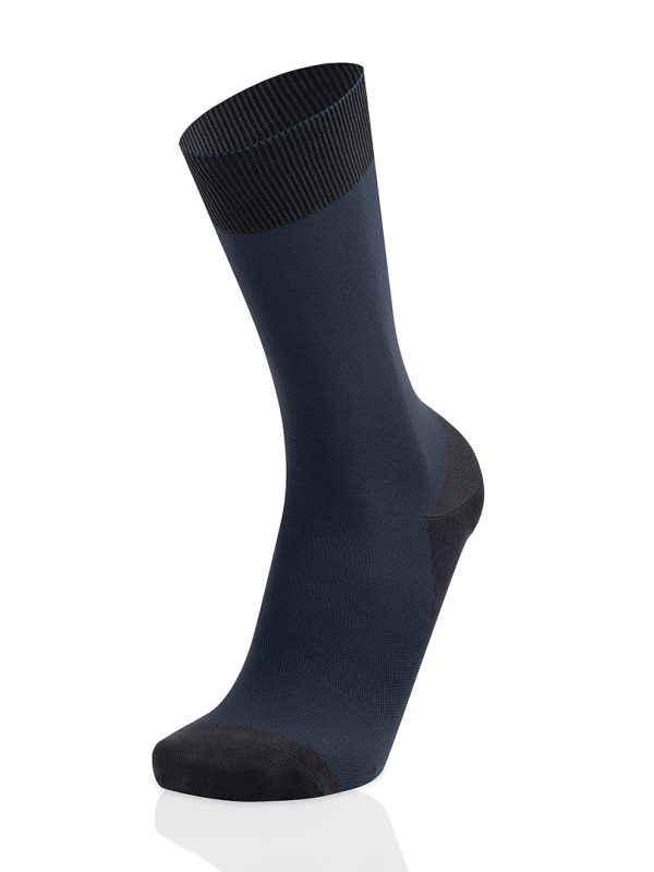 Meias Homem 2-Color Pin Check Anthracite/Blue