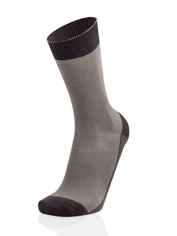 Meias Homem 2-Color Pin Check Brown/Bege