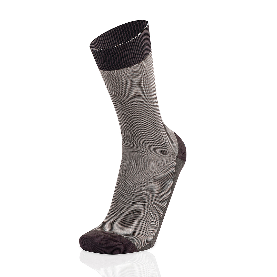 Meias Homem 2-Color Pin Check Brown/Bege