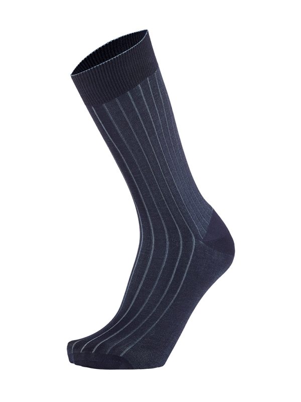 Meias Homem 2-Color Ribbed Blue/Blue