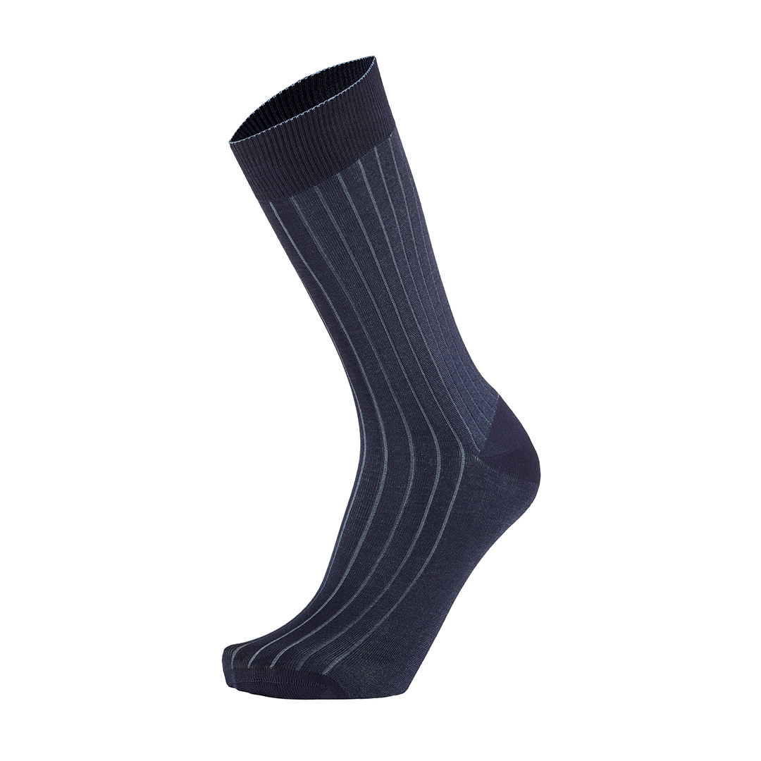 Meias Homem 2-Color Ribbed Blue/Blue