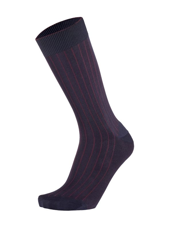 Meias Homem 2-Color Ribbed Blue/Bordeaux