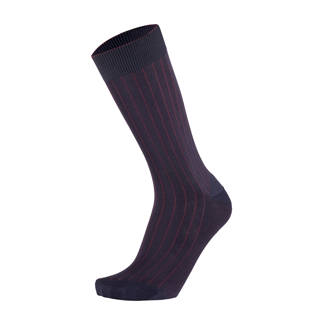 Meias Homem 2-Color Ribbed Blue/Bordeaux