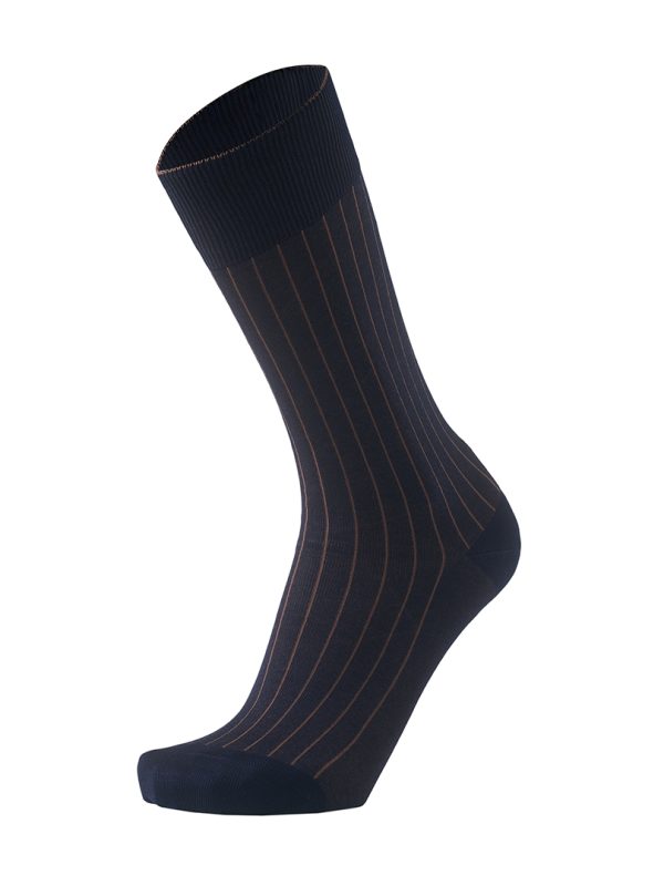 Meias Homem 2-Color Ribbed Blue/Brown
