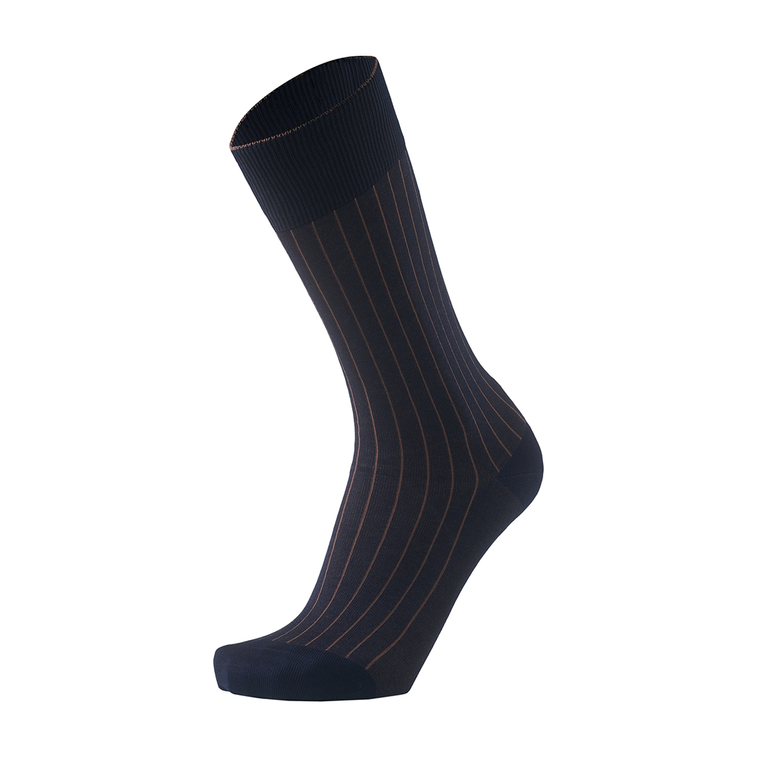 Meias Homem 2-Color Ribbed Blue/Brown