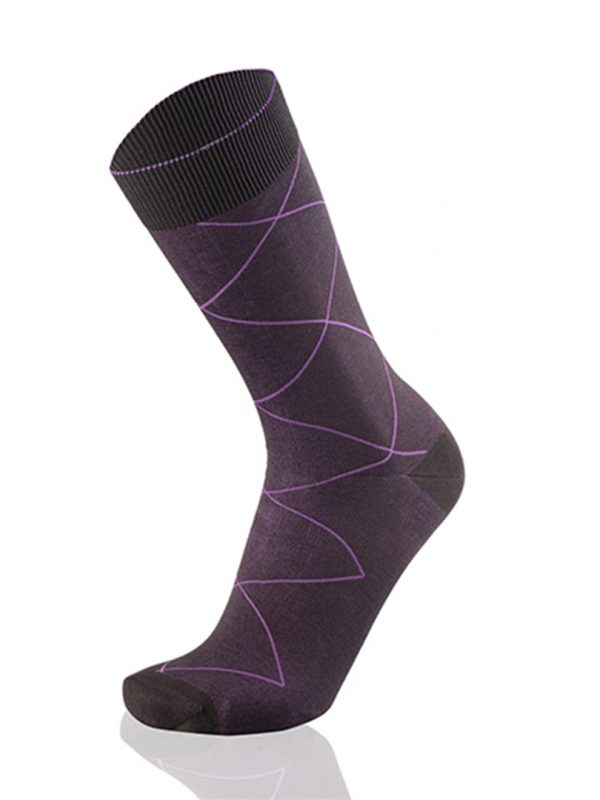 Meias Homem 2-Color Squares Anthracite/Purple