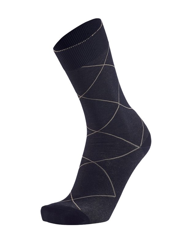 Meias Homem 2-Color Squares Black/Bege