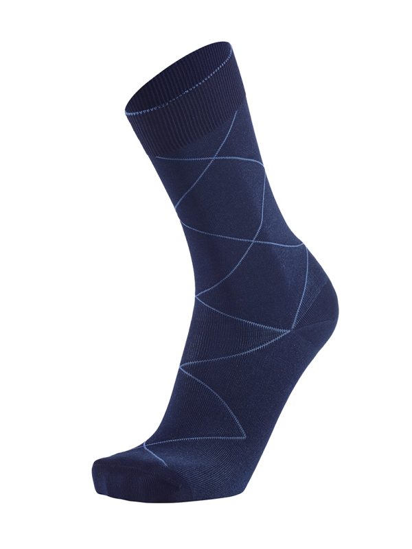 Meias Homem 2-Color Squares Blue/Blue