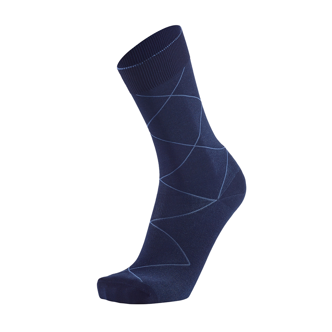 Meias Homem 2-Color Squares Blue/Blue