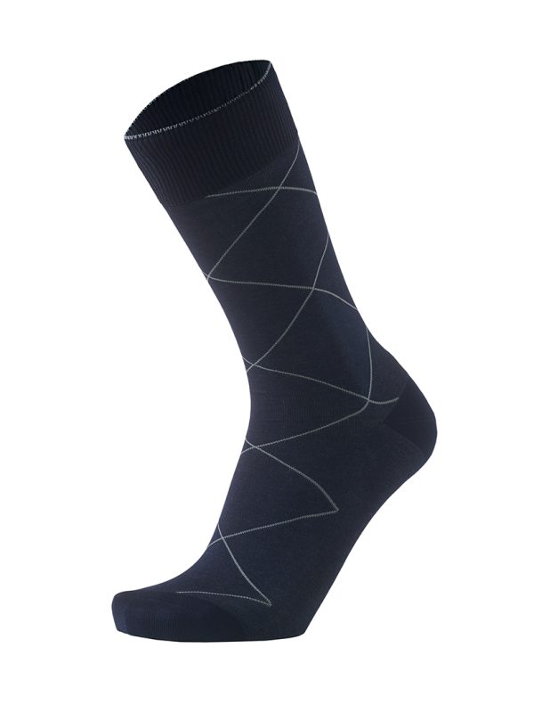 Meias Homem 2-Color Squares Blue/Grey