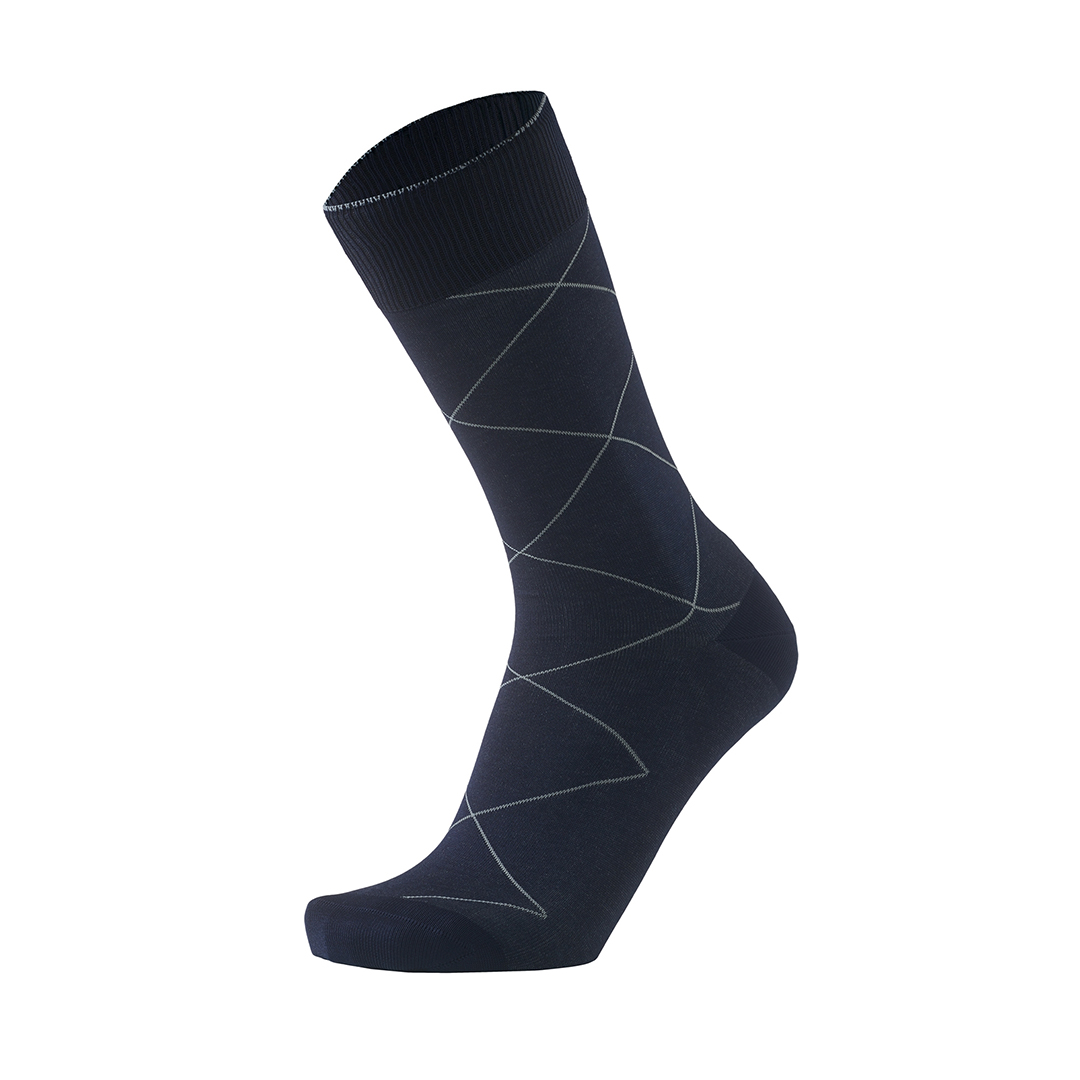 Meias Homem 2-Color Squares Blue/Grey
