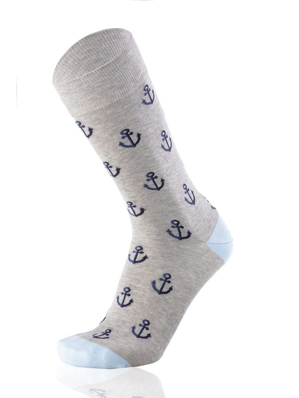 Meias Homem Anchors Grey Melange
