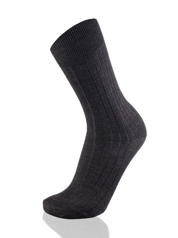 Meias Mulher Canalé Anthracite Melange 100% Merino Wool