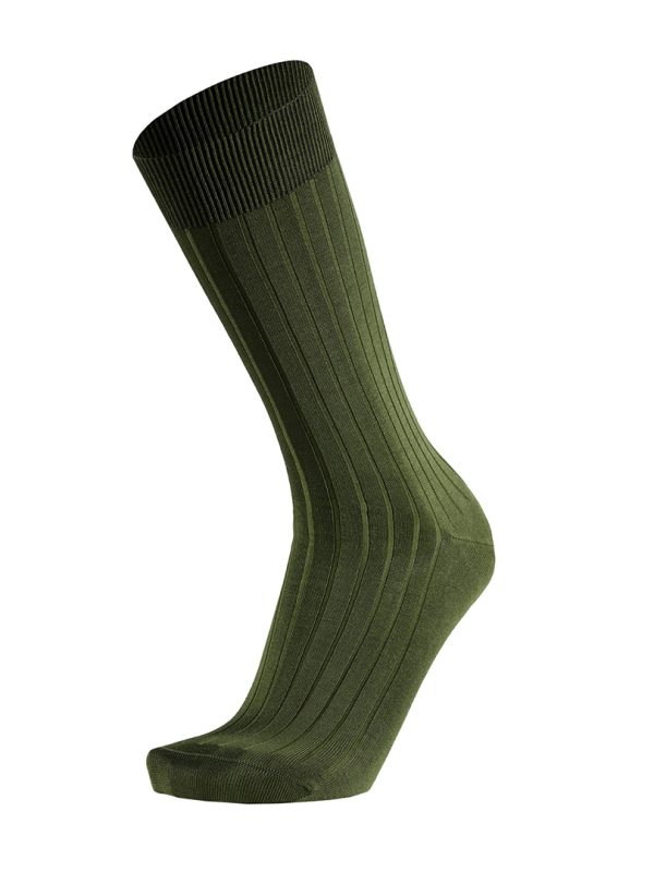 Meias Homem Canalé Olive Green Fil D’Ecosse