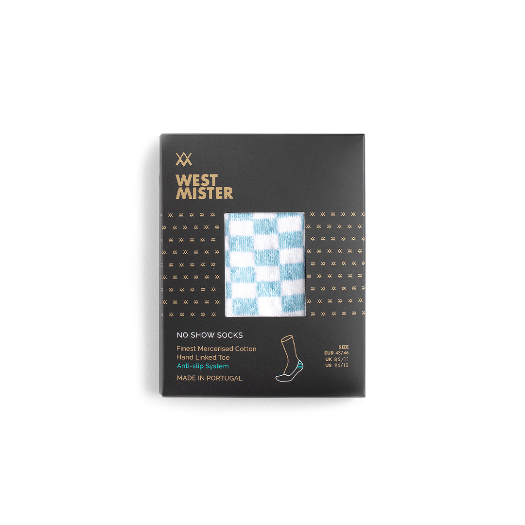 Meias Soquetes Invisíveis Homem Chess White - Image 3