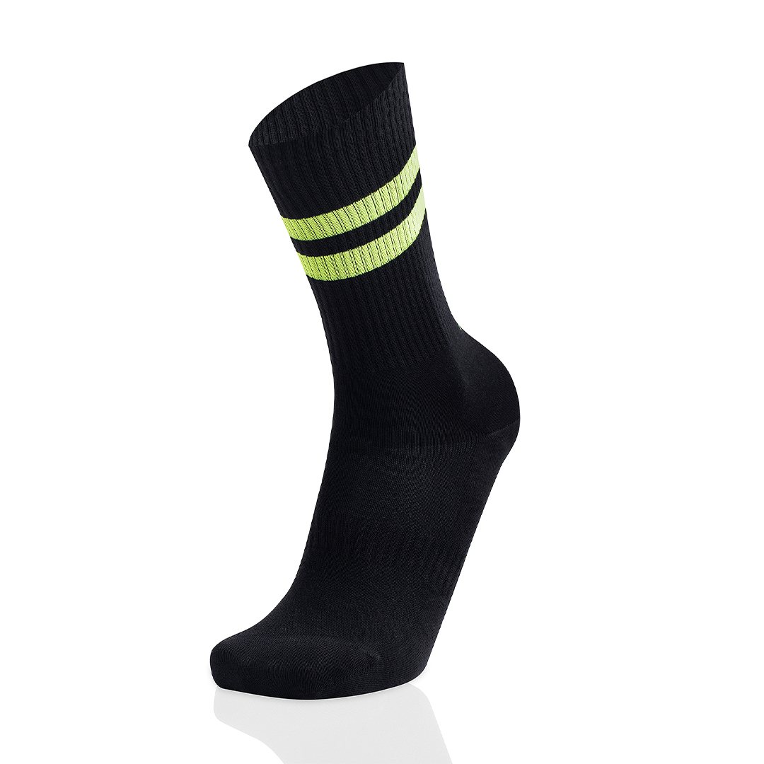 Meias Homem Double Stripes Black/Yellow