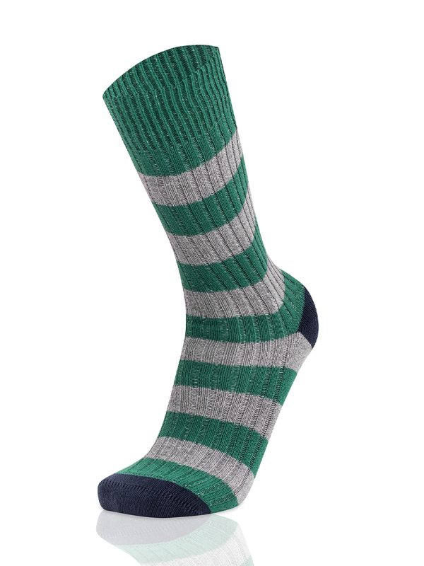 Meias Homem Double Stripes Green/Grey