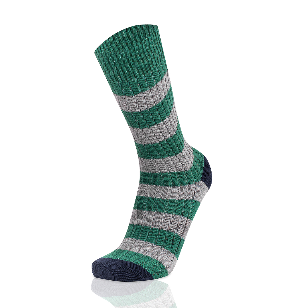 Meias Homem Double Stripes Green/Grey