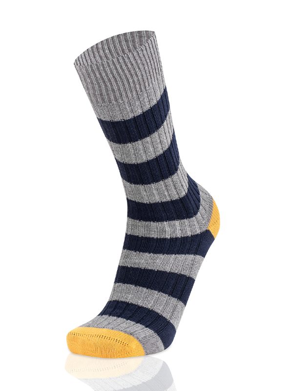 Meias Homem Double Stripes Grey/Marine