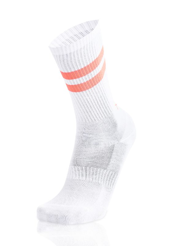 Meias Homem Double Stripes White/Orange
