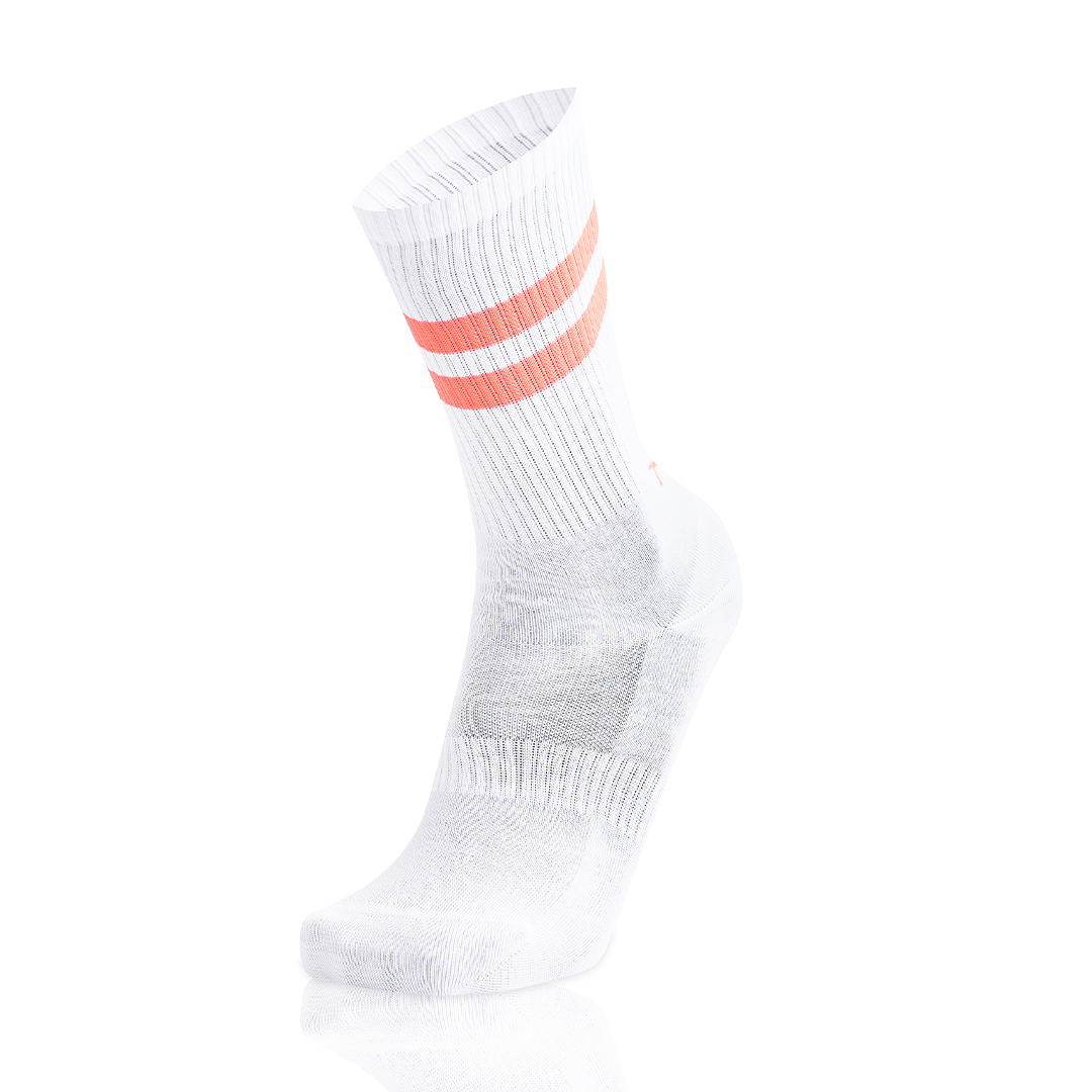 Meias Homem Double Stripes White/Orange