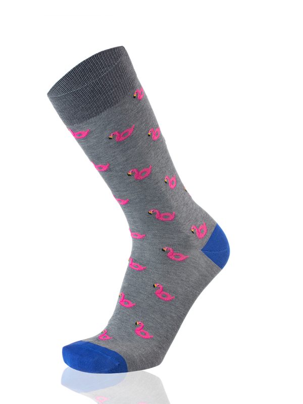 Meias Homem Flamingos Grey Melange