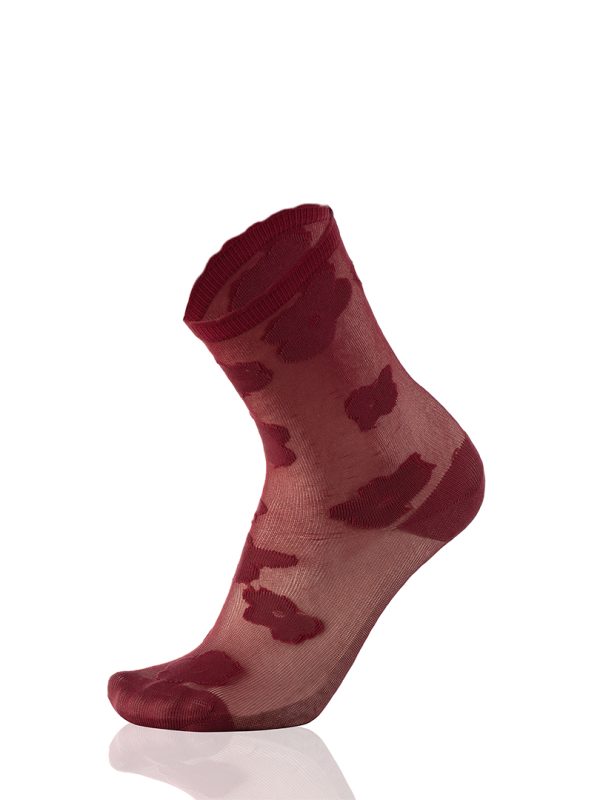 Meias Mulher Flora Bordeaux