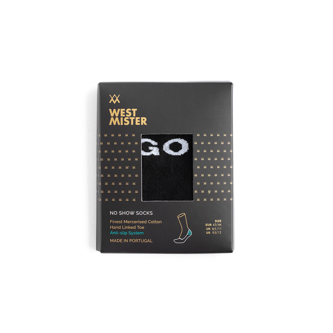 Meias Soquetes Invisíveis Homem Go West Black - Image 3