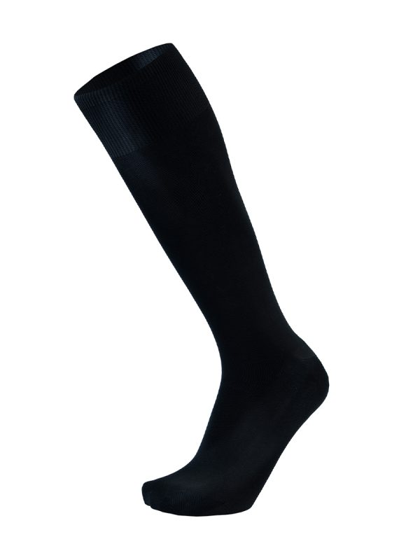 Meias Homem High Knee Plain Black Fil D'Ecosse