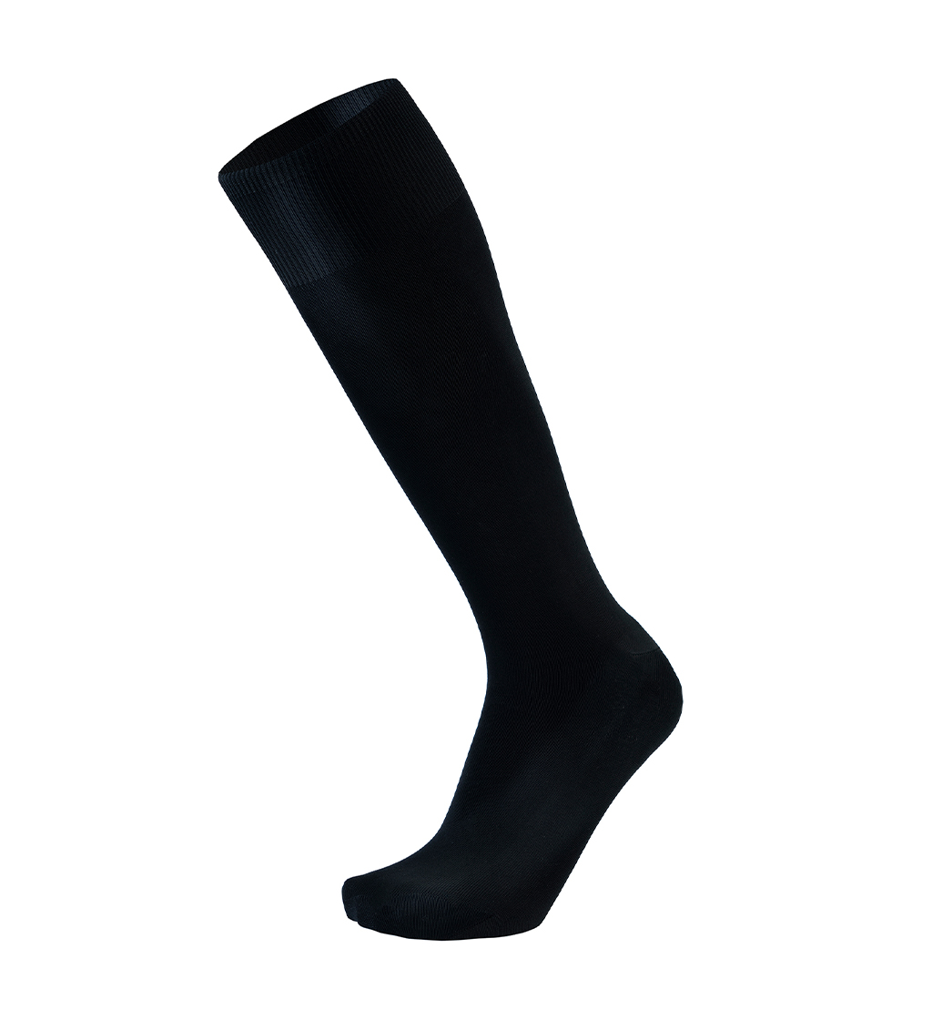 Meias Homem High Knee Plain Black Fil D'Ecosse