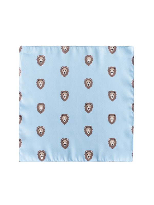 Lenço de Bolso Homem Lion Light Blue