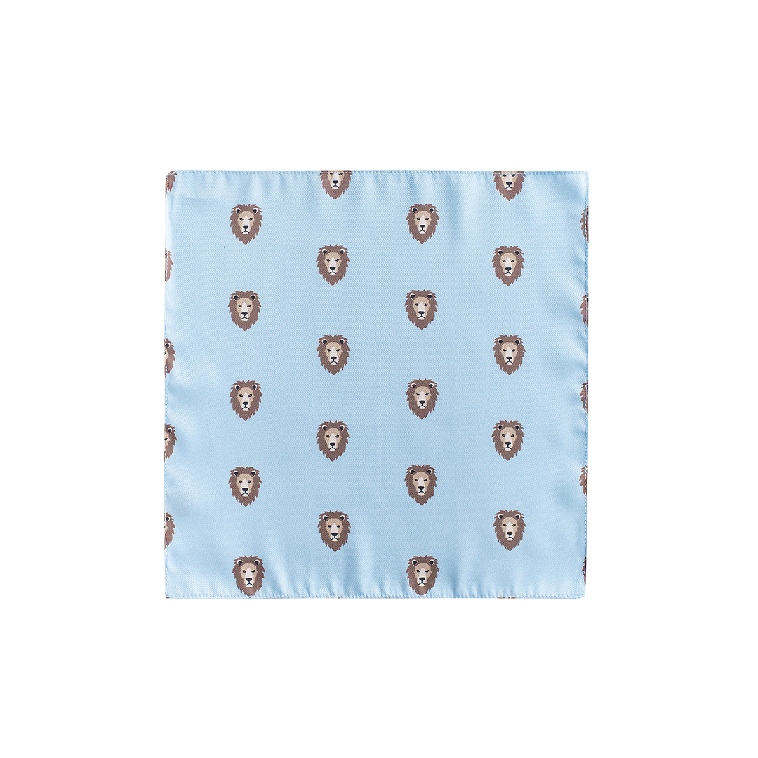 Lenço de Bolso Homem Lion Light Blue
