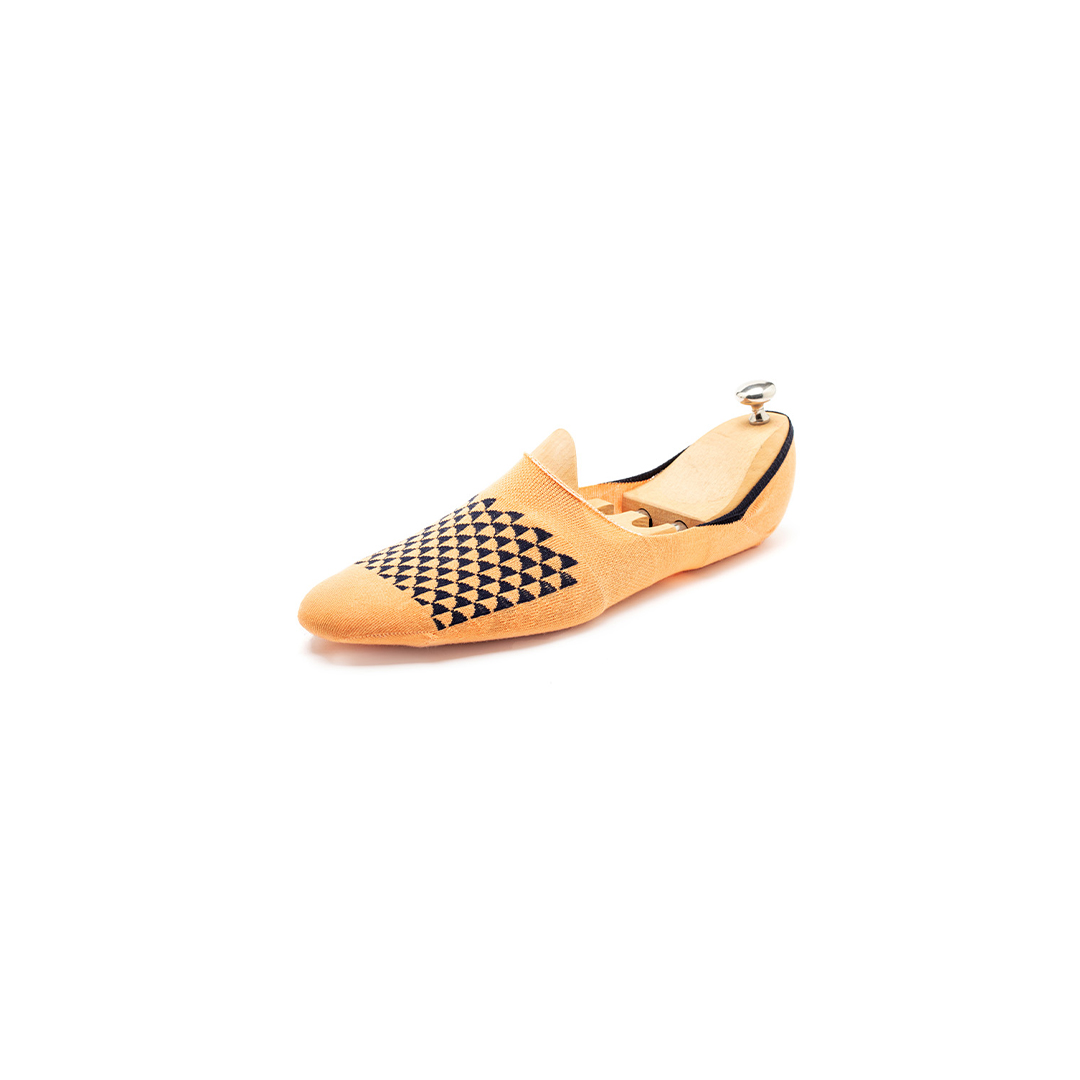 Meias Homem No Show Pattern Peach /Plain Peach