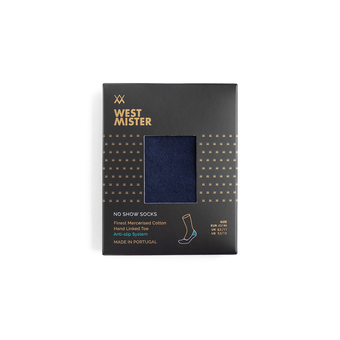 Meias Soquetes Invisíveis Homem Plain Marine - Image 3