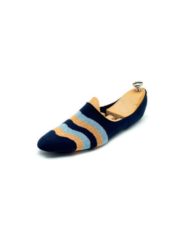 Calcetines invisibles con ondas en color marino/azul marino liso para hombre