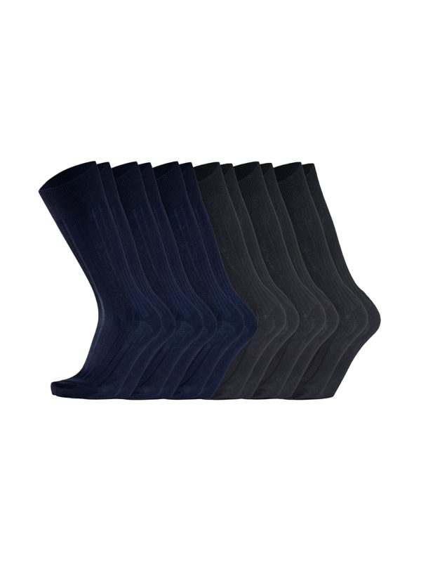 Pack Meias Homem Elegance Canalé Black and Marine