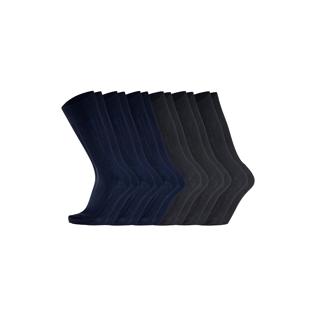Pack Meias Homem Elegance Canalé Black and Marine