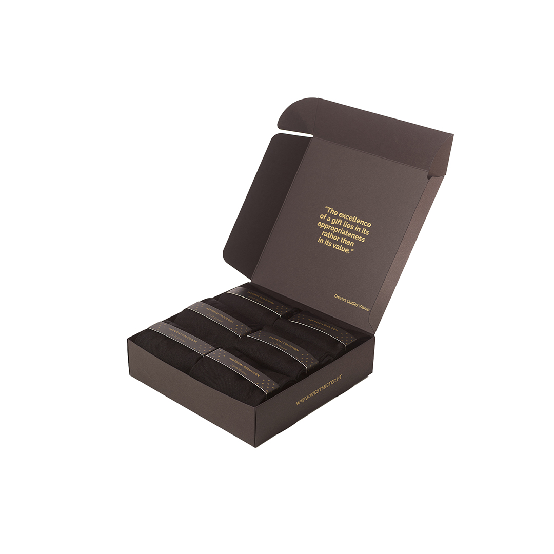 Pack Meias Homem Elegance Plain Black - Image 2