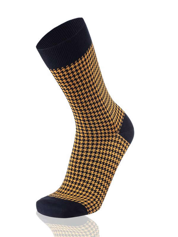 Meias Homem Pied Poule Marine/Dark Yellow