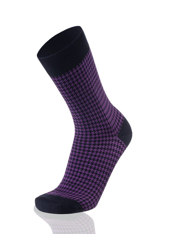 Meias Homem Pied Poule Marine/Purple