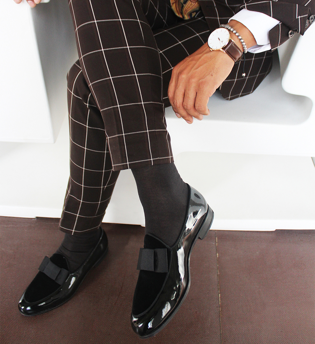 Meias Homem Plain Anthracite Fil D'Ecosse - Image 2