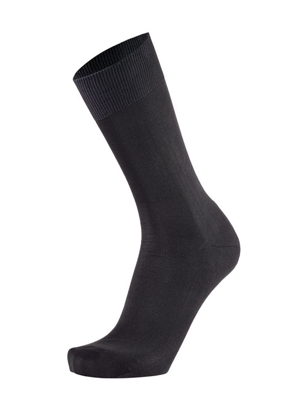 Meias Homem Plain Anthracite Fil D'Ecosse