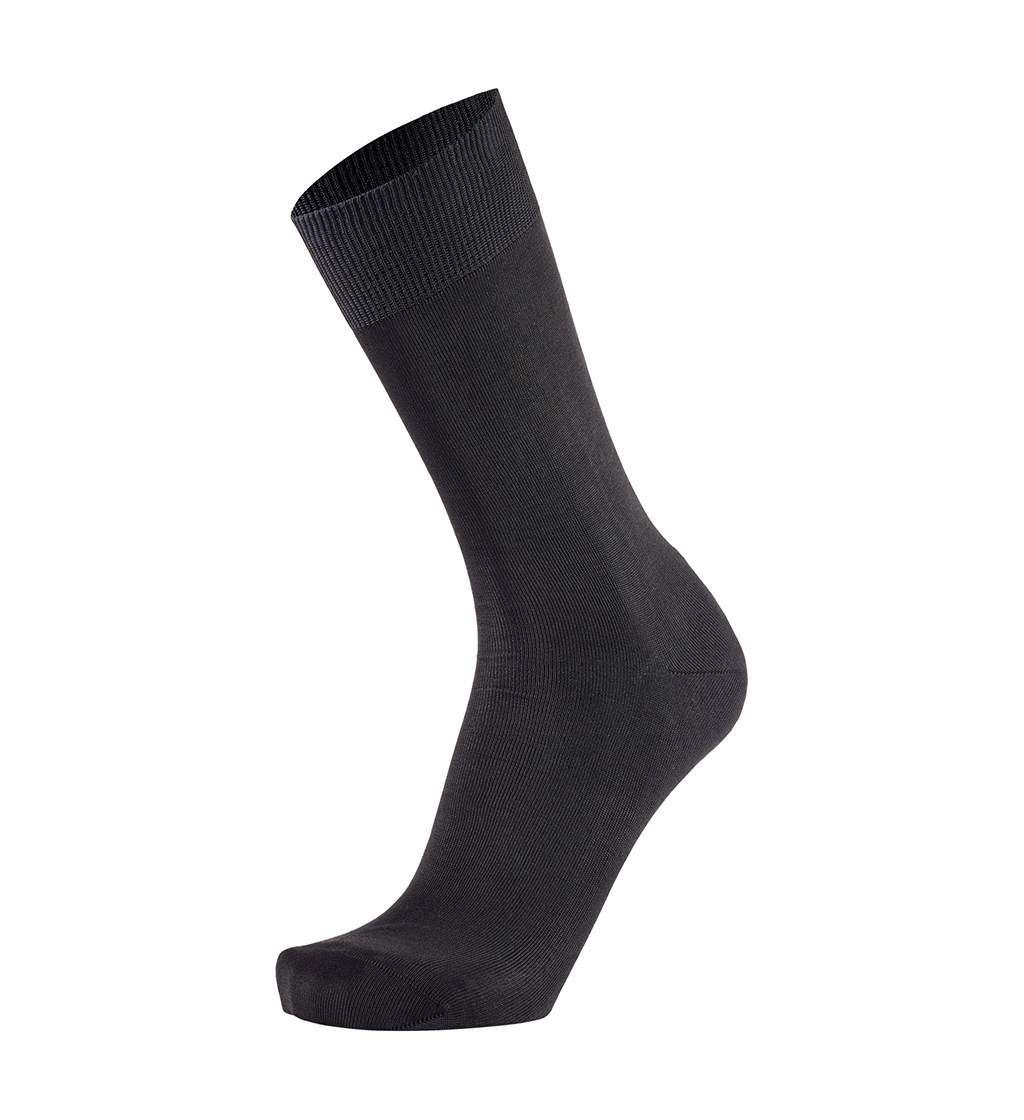 Meias Homem Plain Anthracite Fil D'Ecosse