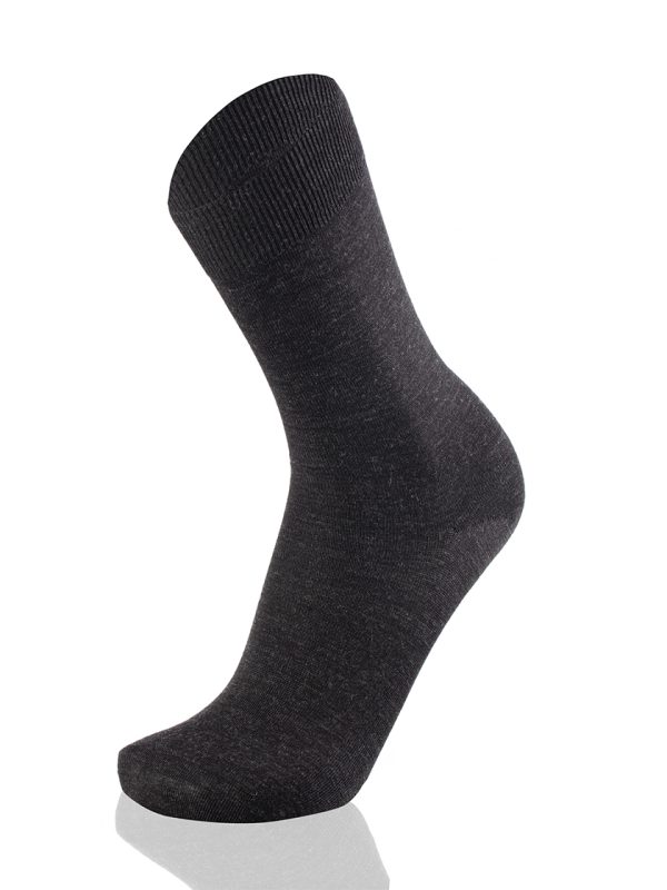 Meias Homem Plain Anthracite Melange 100% Merino Wool