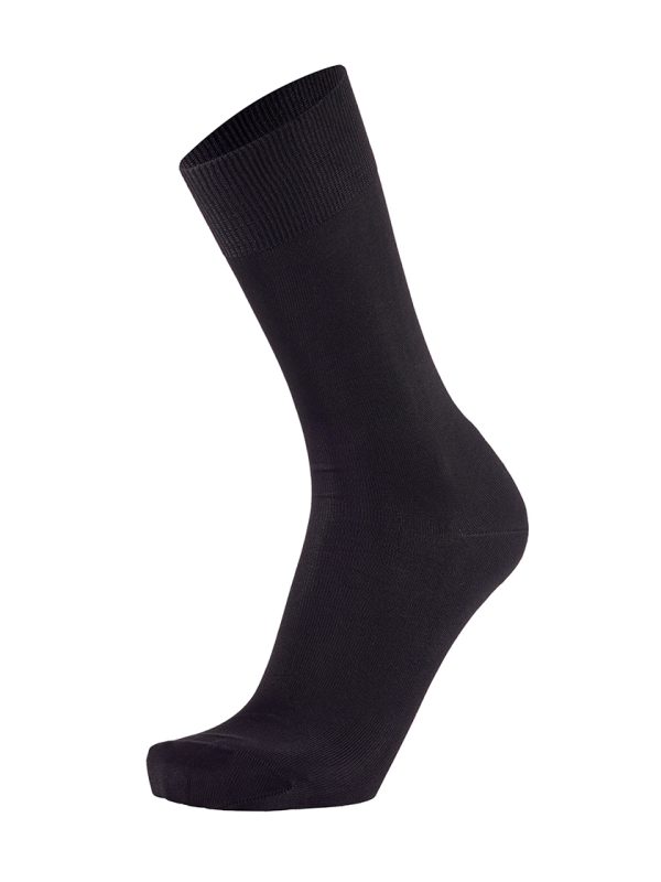 Meias Homem Plain Black 100% Fil D'Ecosse
