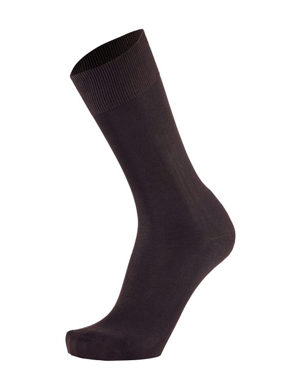 Meias Homem Plain Brown Fil D'Ecosse
