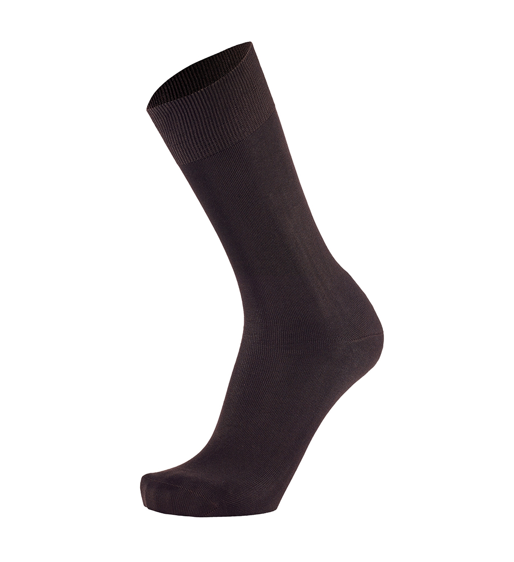 Meias Homem Plain Brown Fil D'Ecosse