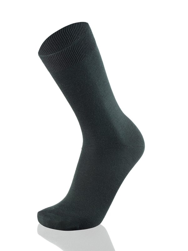 Meias Homem Plain Green Melange 100% Merino Wool