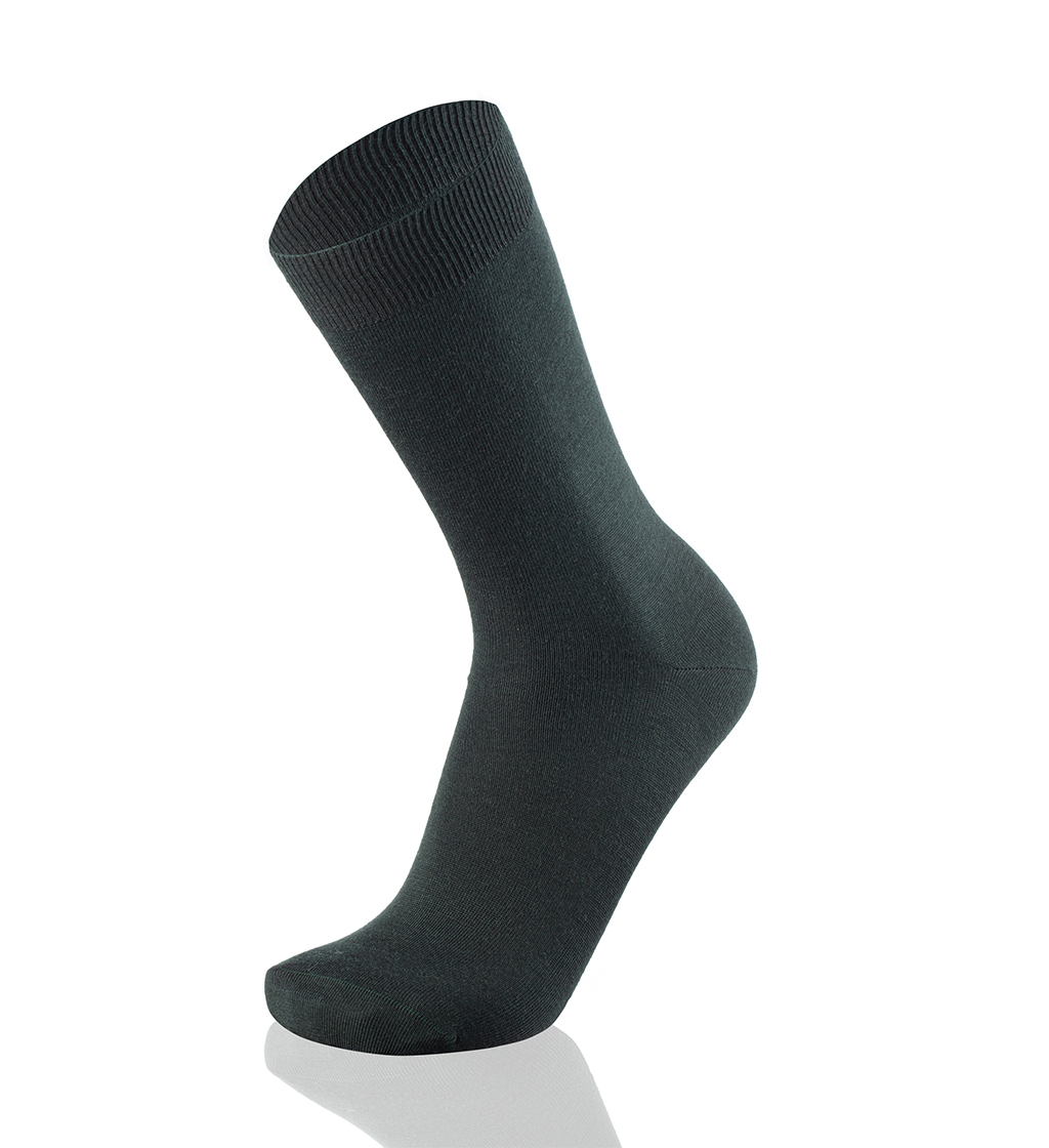 Meias Homem Plain Green Melange 100% Merino Wool